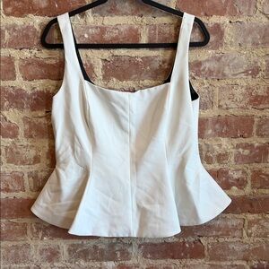 bebe White Peplum Blouse